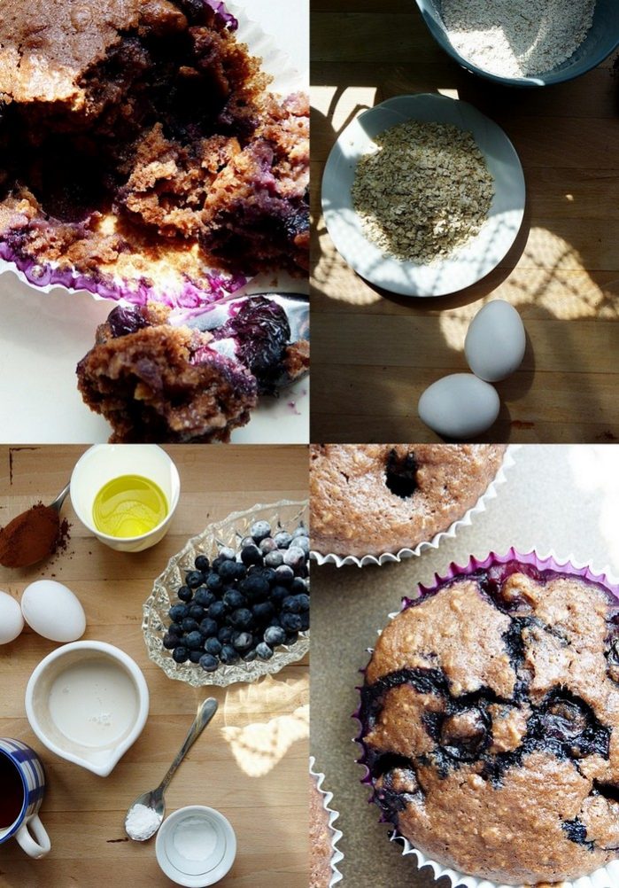 Muffins mit Blaubeeren und Kakao